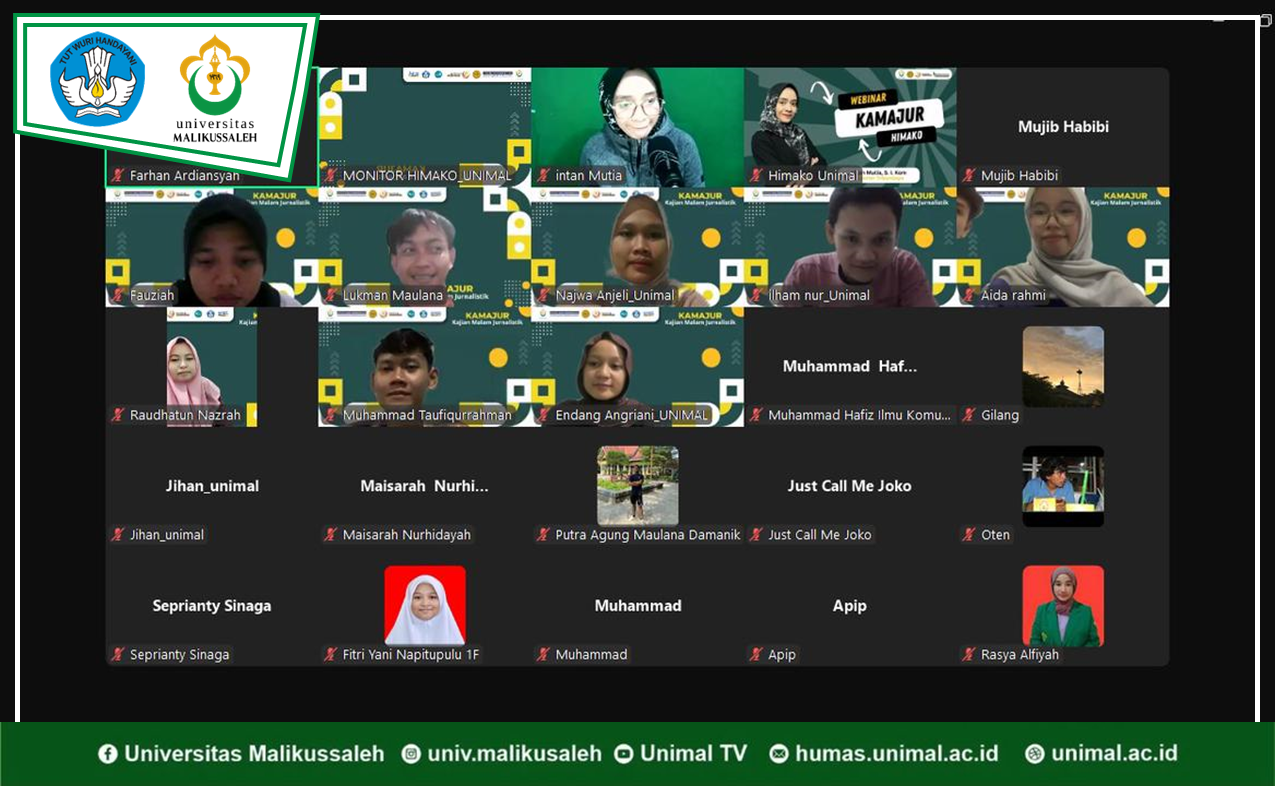 HIMAKO Unimal Gelar Webinar Kajian Malam Jurnalistik